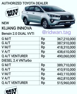 HARGA TOYOTA INNOVA PALEMBANG